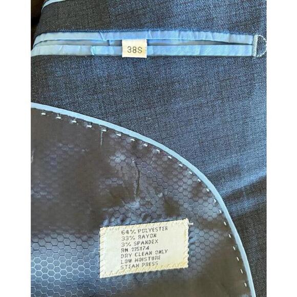 Men’s Blazer Lineage Blue Slim Fit Suit Jacket 38S - Picture 5 of 9